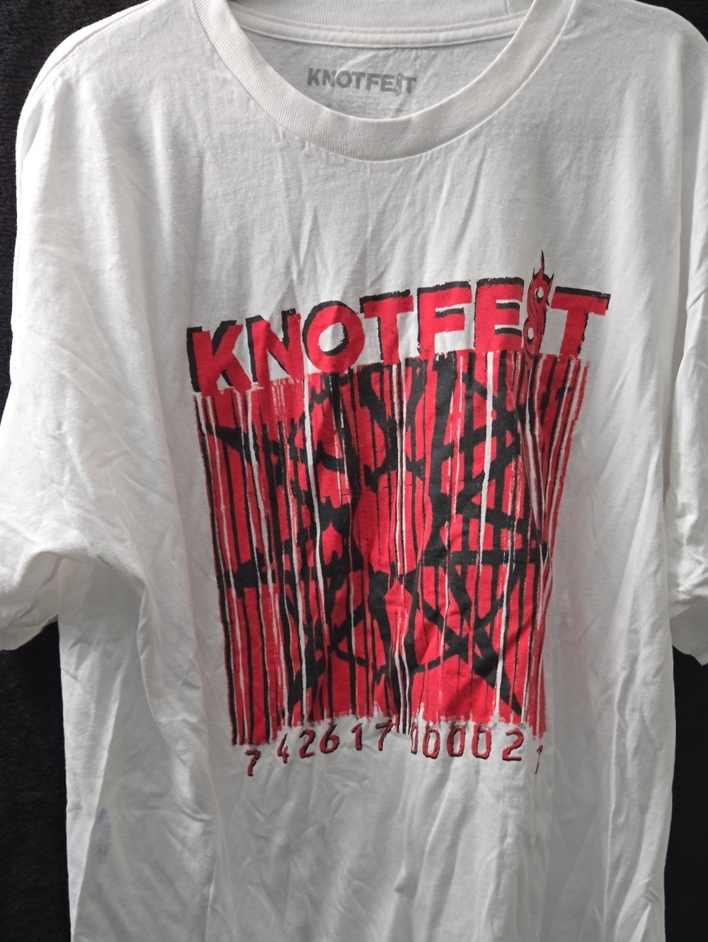 2021 Knotfest Band Tee in White with Red & Black Print